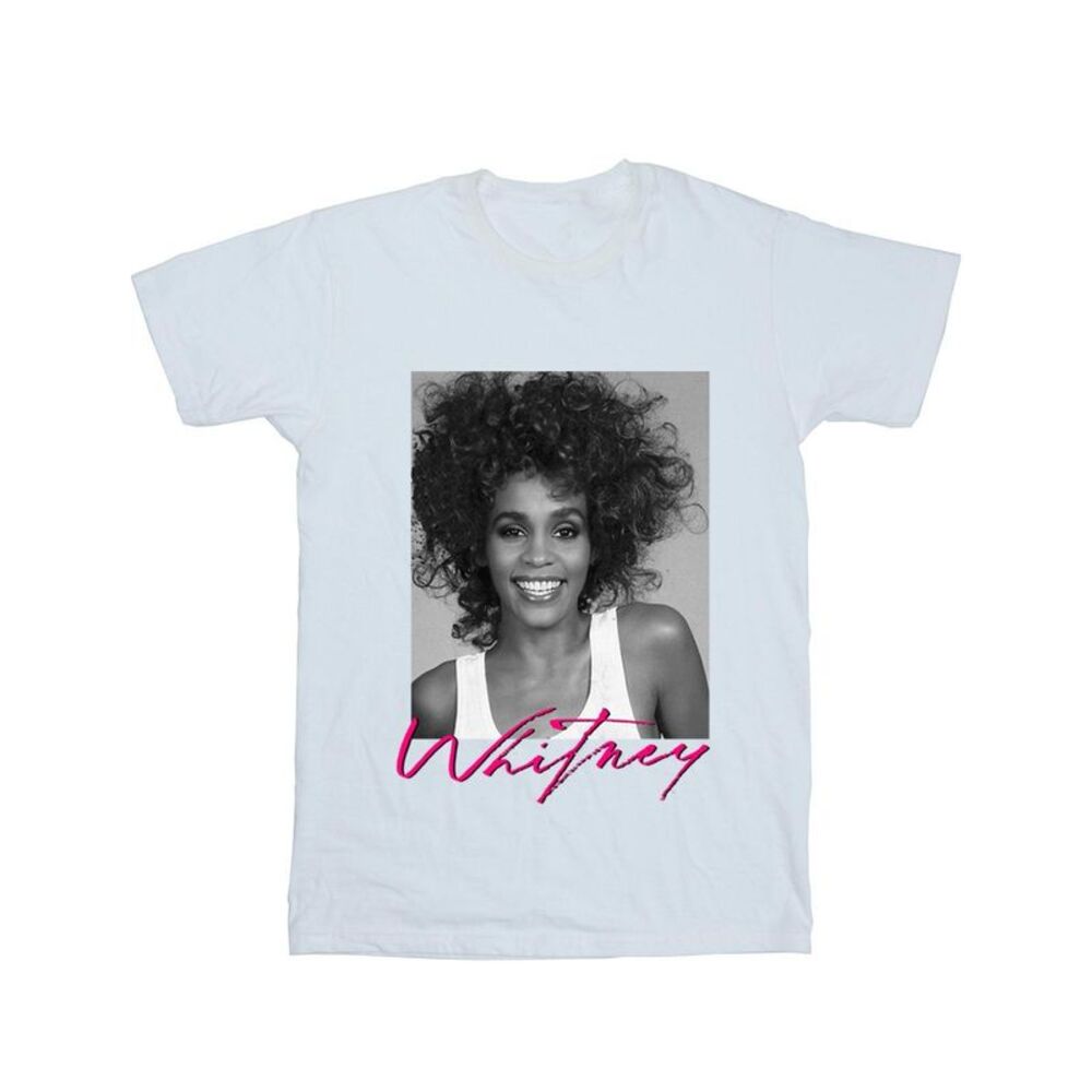 Whitney Houston Mens Smile Photograph T-Shirt / White